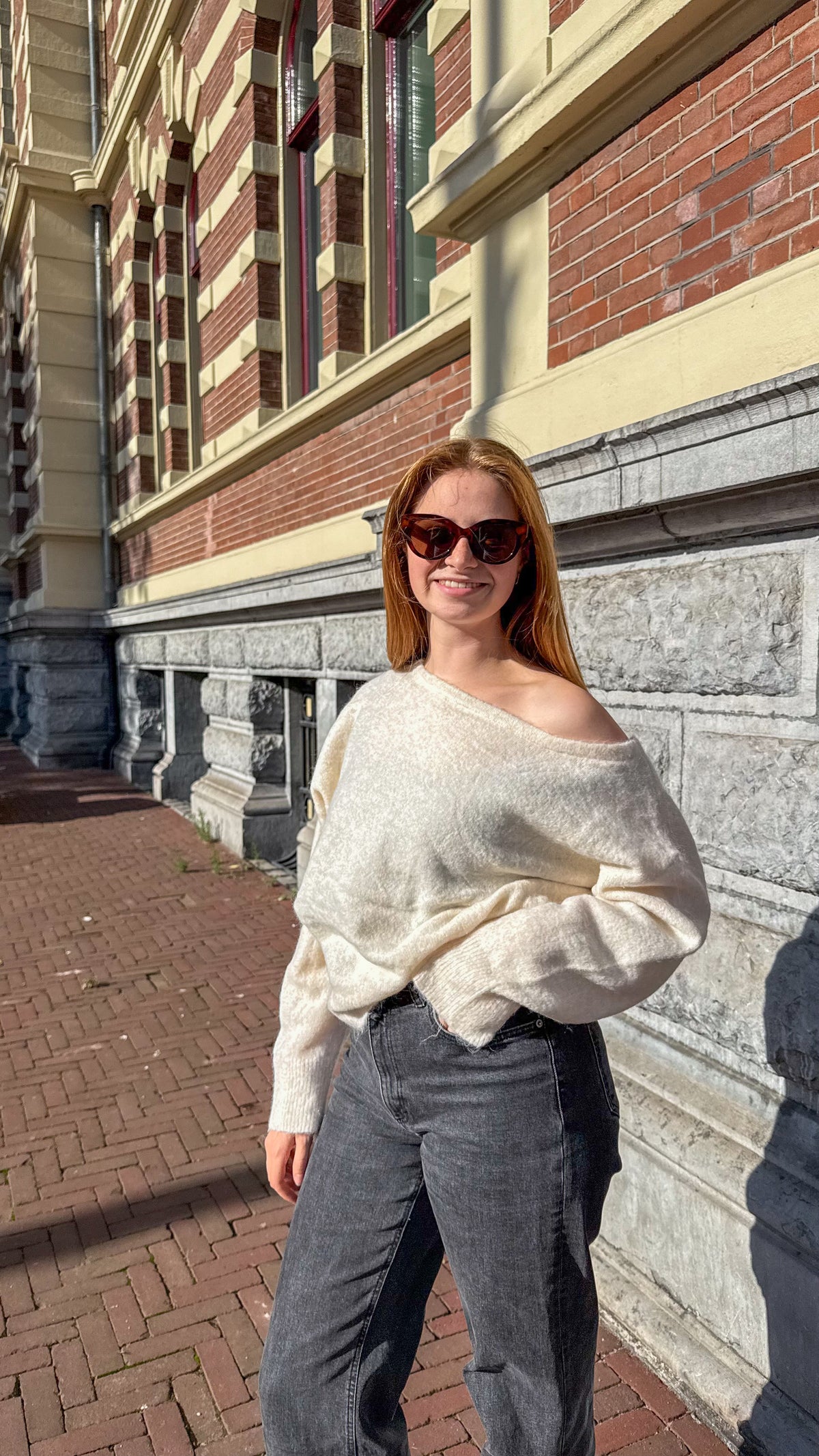 One shoulder sweater elisa - off white