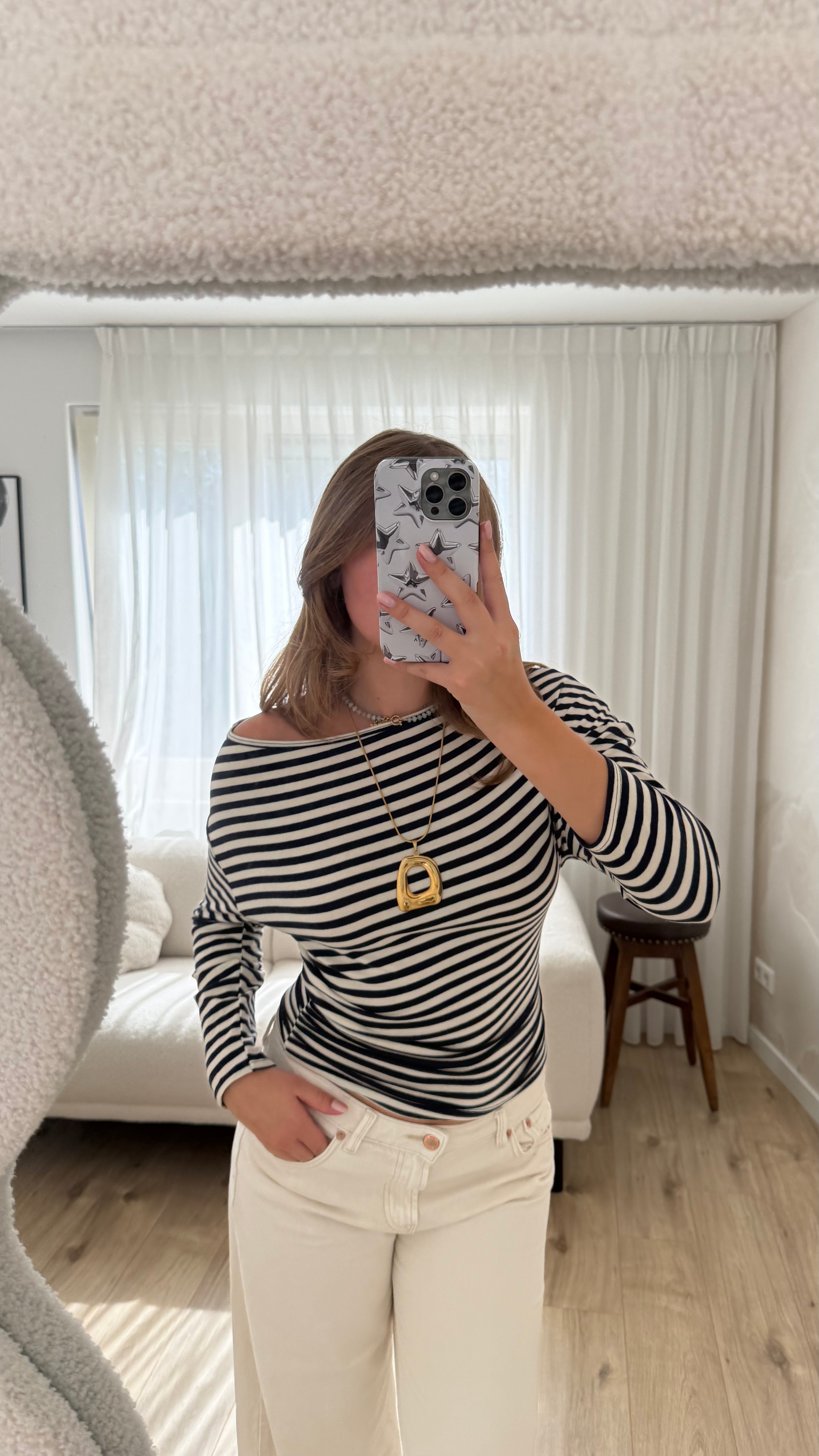 Striped assymetric longsleeve puk