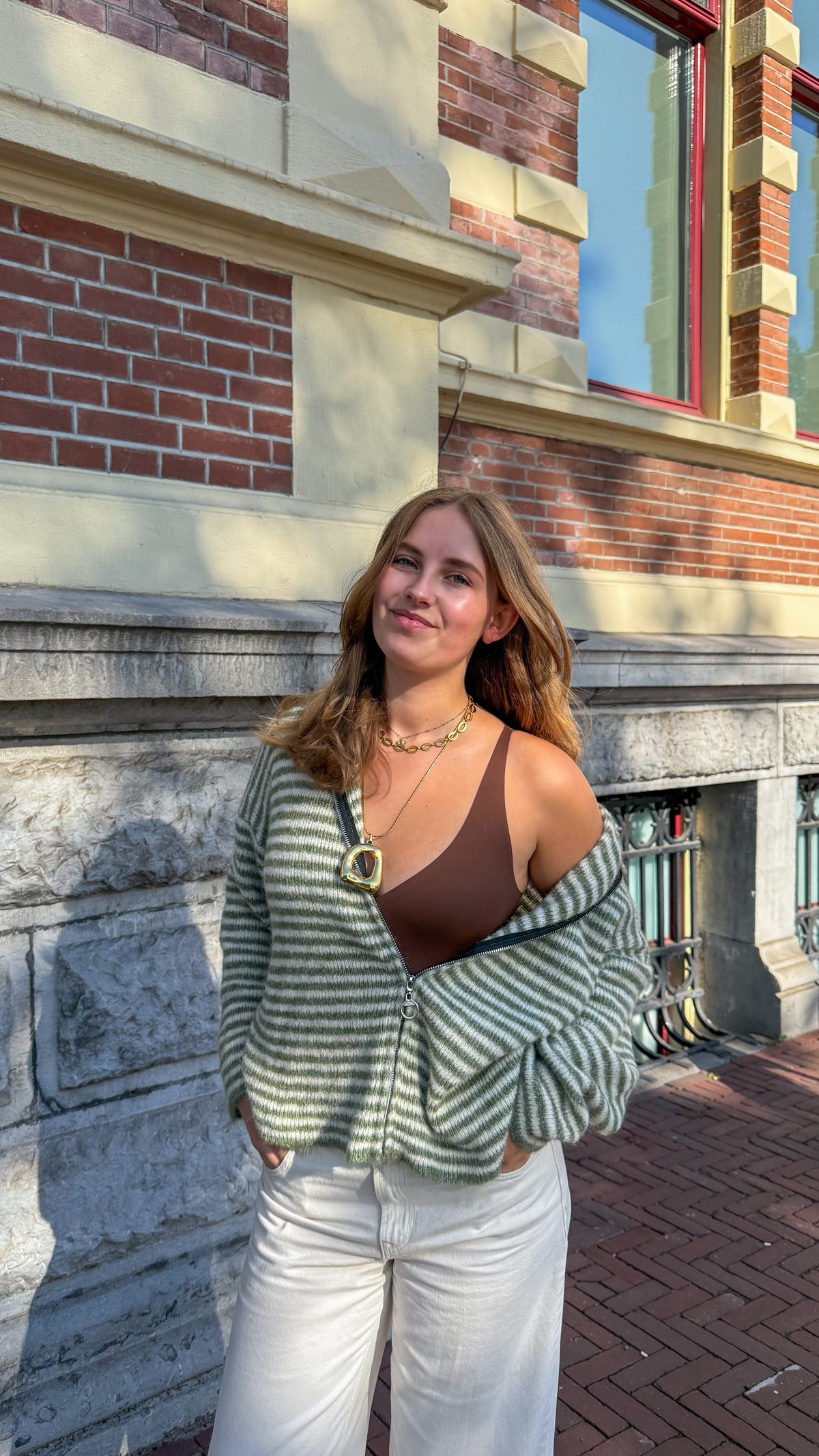 Soft striped knit cardigan eva