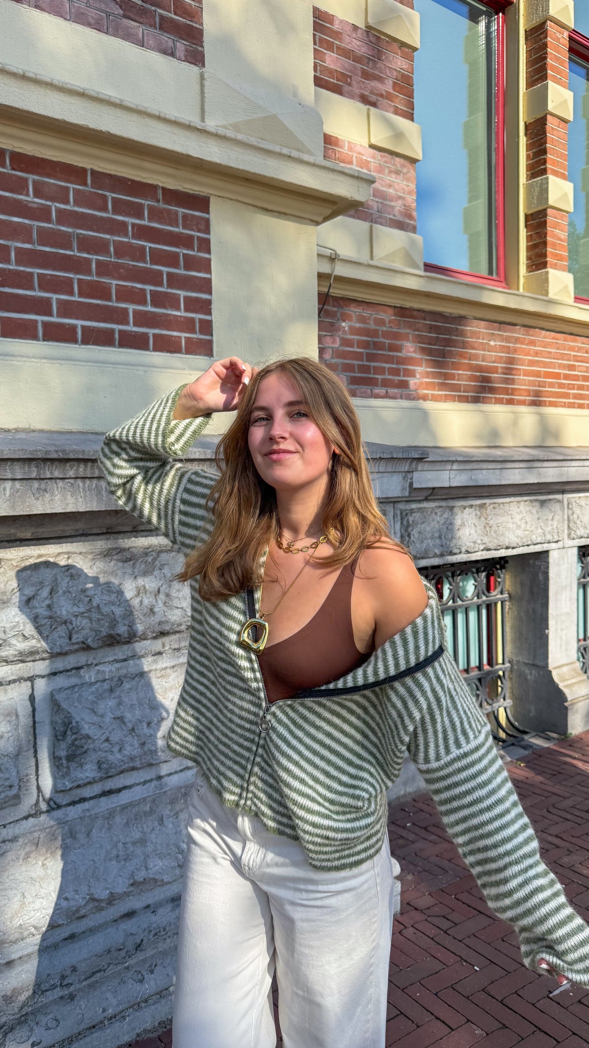 Soft striped knit cardigan eva