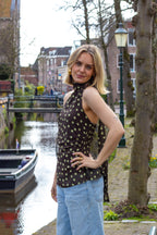 Dotted scarf top devi