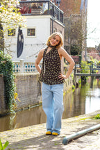 Dotted scarf top devi