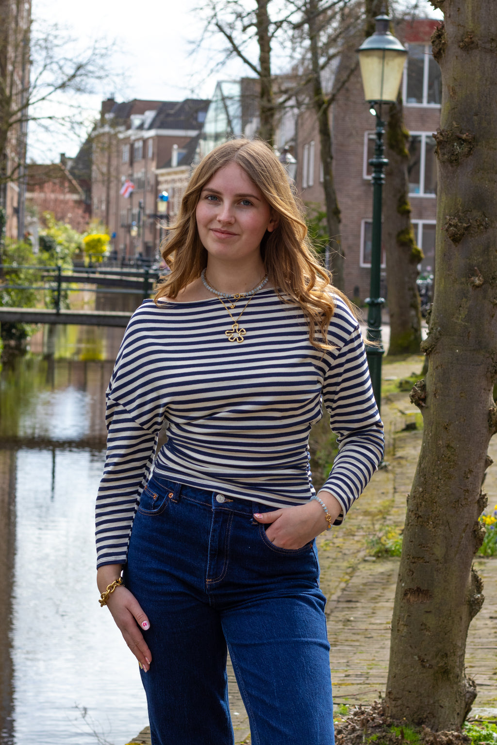 Striped assymetric longsleeve puk