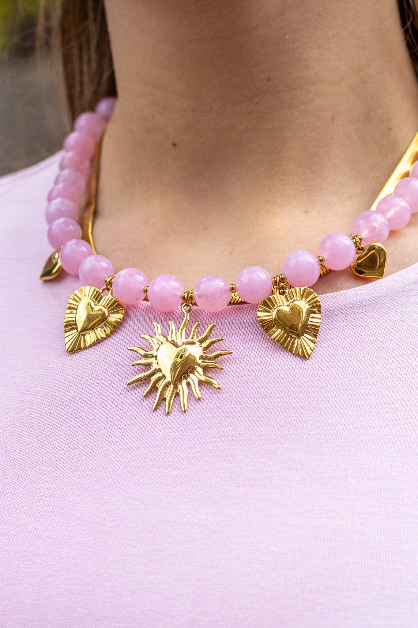 Bead necklace summer charms